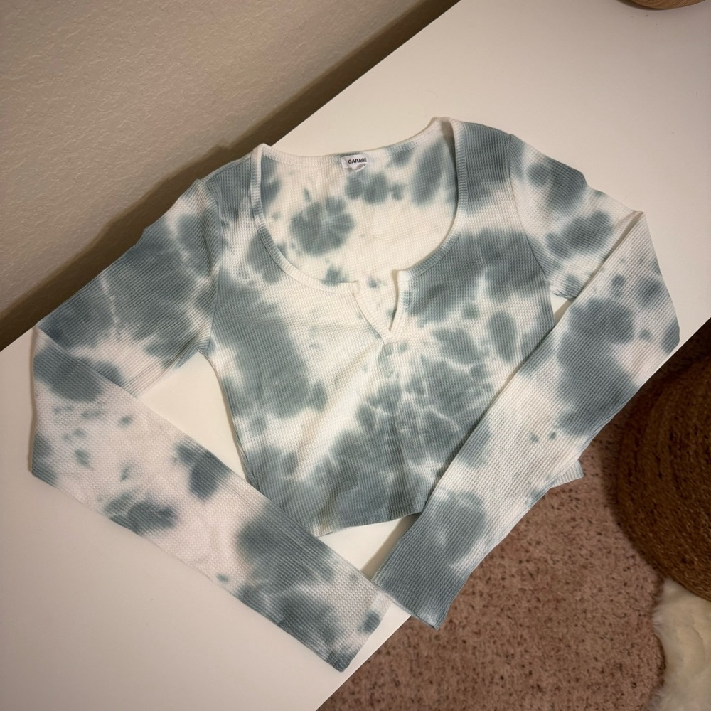 Garage Tie Dye Long Sleeve Cropped Top